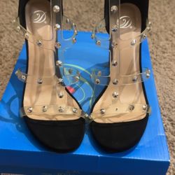 Black/clear 9 Women Heels 