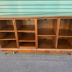 64” Wide Solid Wood Entertainment Center TV Stand Delivery Service Available! 🚚 