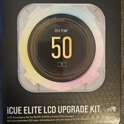 Corsair iCue Elite LCD Upgrade Kit (Ice Color) 2.1" IPS 480x480 Resolution 600 cd/m² Brightness 5YR Warranty 