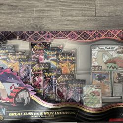 Pokemon Paldean Fates Great Tusk ex & Iron Treads ex Premium Collection
