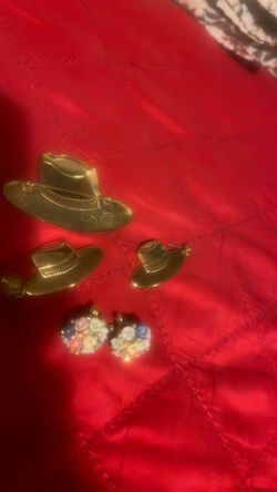 Sombrero prendedor aretes conjunto ….aretes florales Rinho bouquest flower