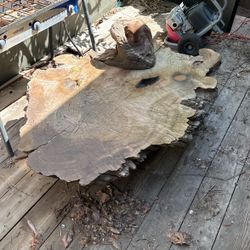 Handmade Redwood Slab Table