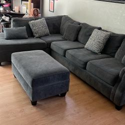 Beautiful Sectional Couch and Ottoman
