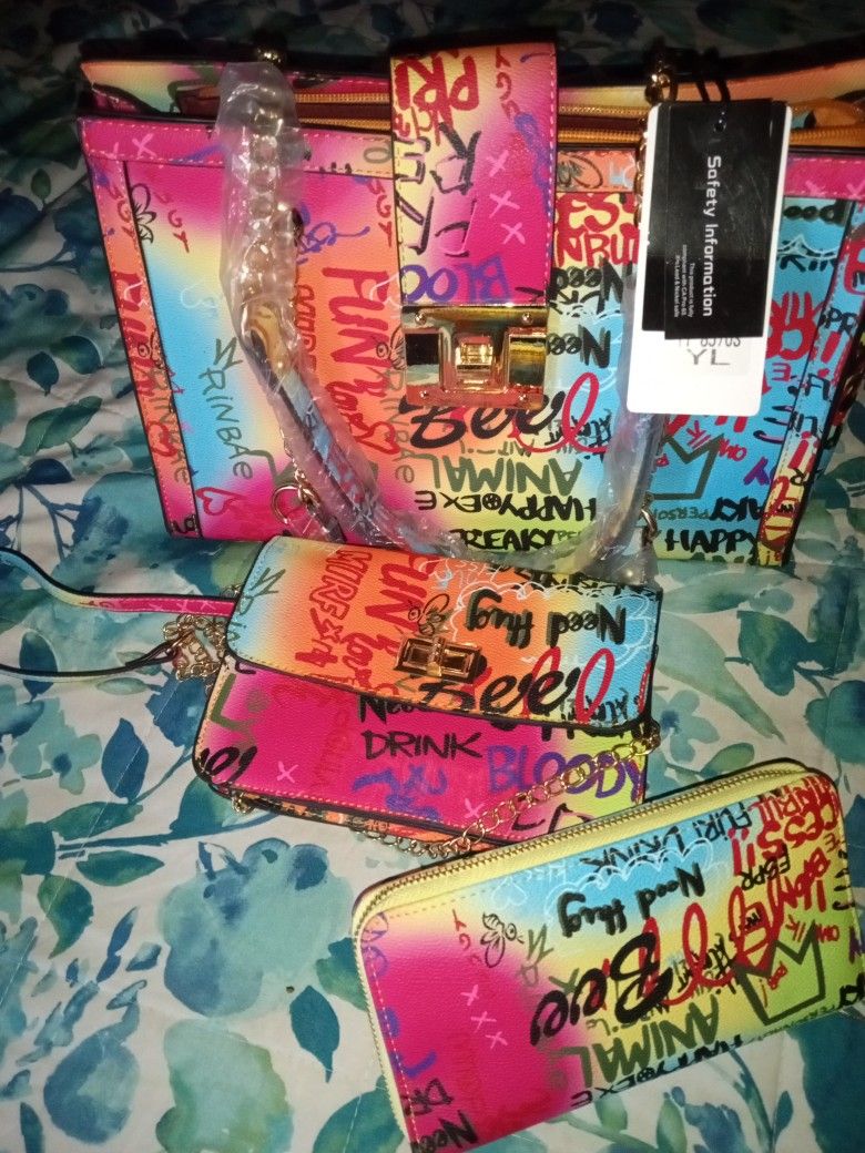 Graffiti Purse With Wallet And Small Purse 