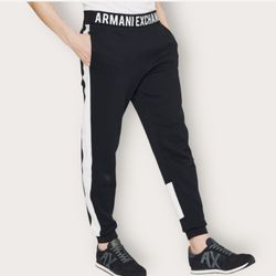 Armani Exchange Black Joggers Athletic Style Size Men S/P (Preowned) 