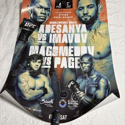 UFC Fight Night Poster Autographed 