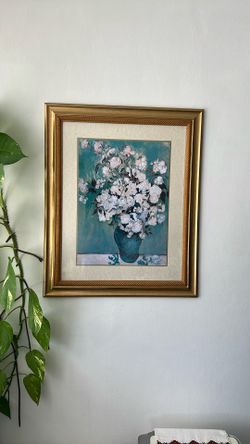 Wall Art Vintage Collectible Floral Painting 
