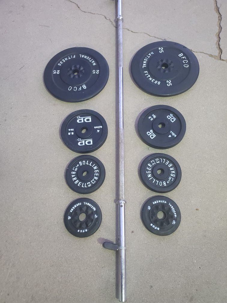 Stander weight set .. total of 105lbs ..