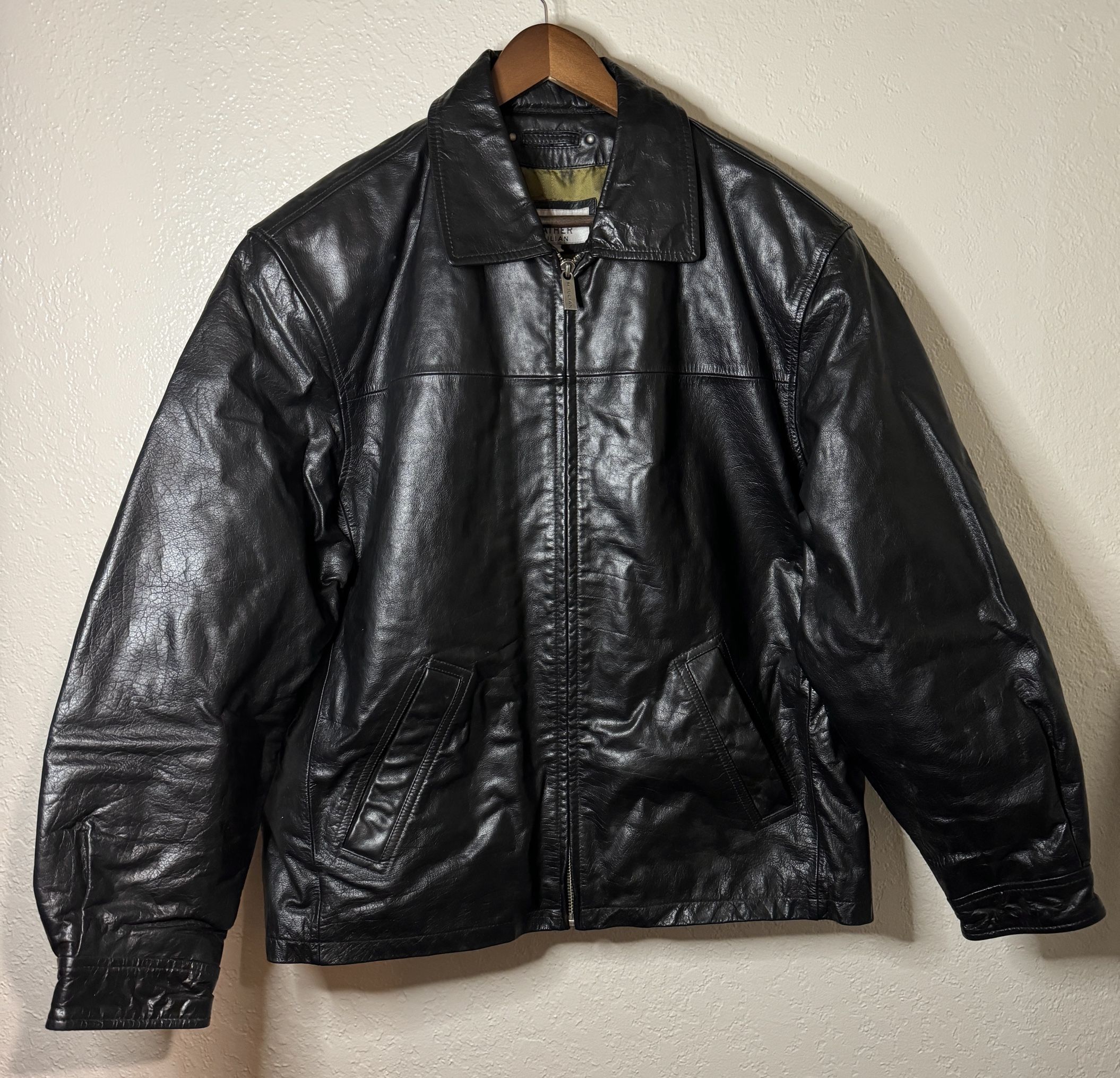 Wilsons Leather M Julian • Jacket Coat Black Genuine Full Zip • Mens Large