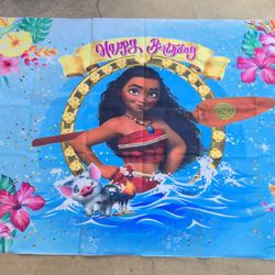 Moana Backdrop Princess Ocean Birthday Party Supplies Background decoration 5x3ft