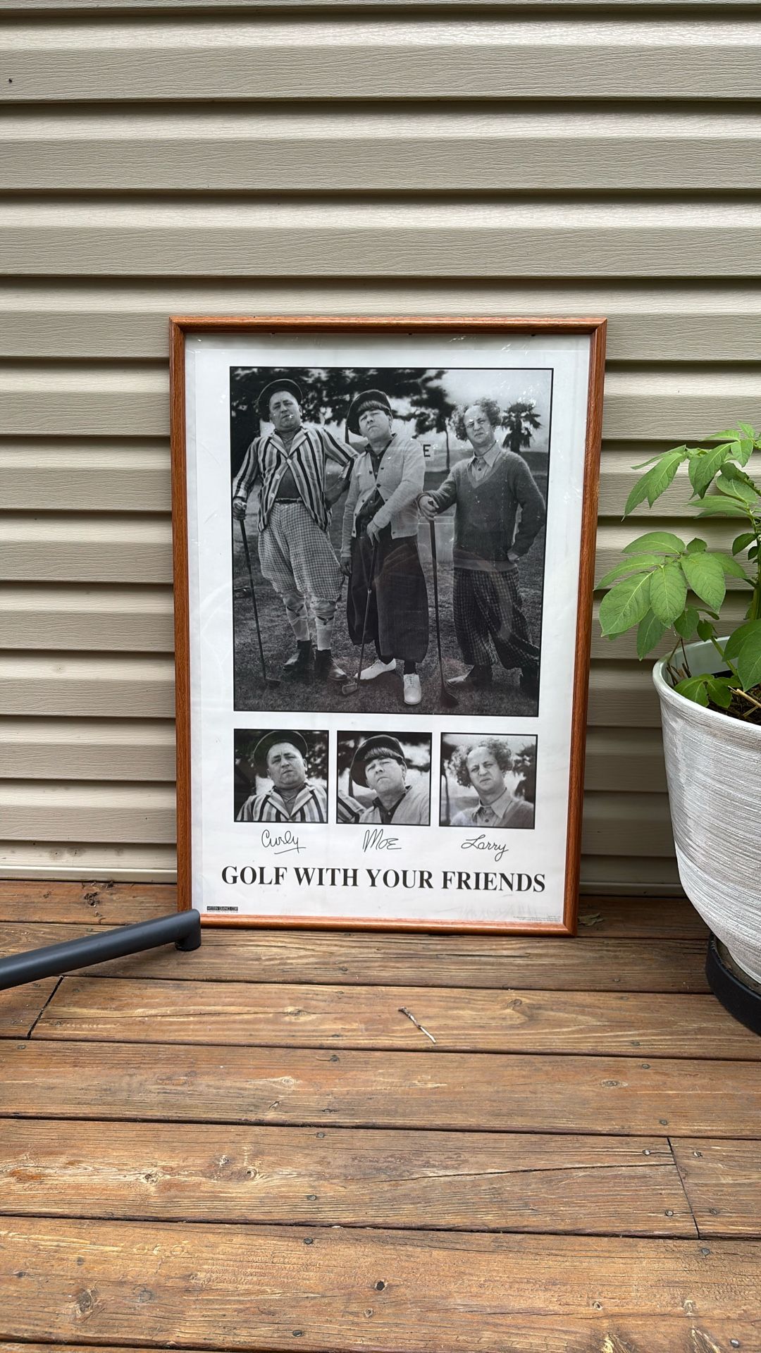 3 Stooges Poster And Frame "Golf With Your Friends"
