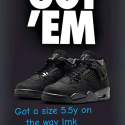  Jordan  4 Black Cat  5.5Y  $200