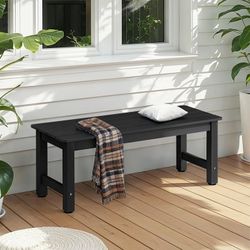 Outdoor Bench, 2-Person Poly Lumber Garden Bench, No Rot/Fade for Backyard and Park, Black
