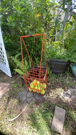 Tennis ball hopper basket caddy gamma