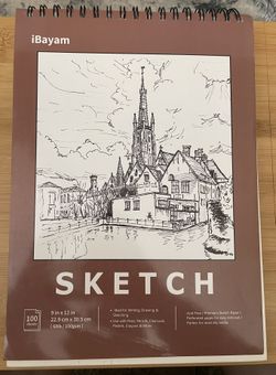 iBayam Sketch Pad - 9” x 12”, 100 sheets, Spiral-bound