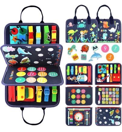 BRAND NEW 7 in 1 Educational Activity Sensory Board Preschool Learning Fine Motor Skills Toys