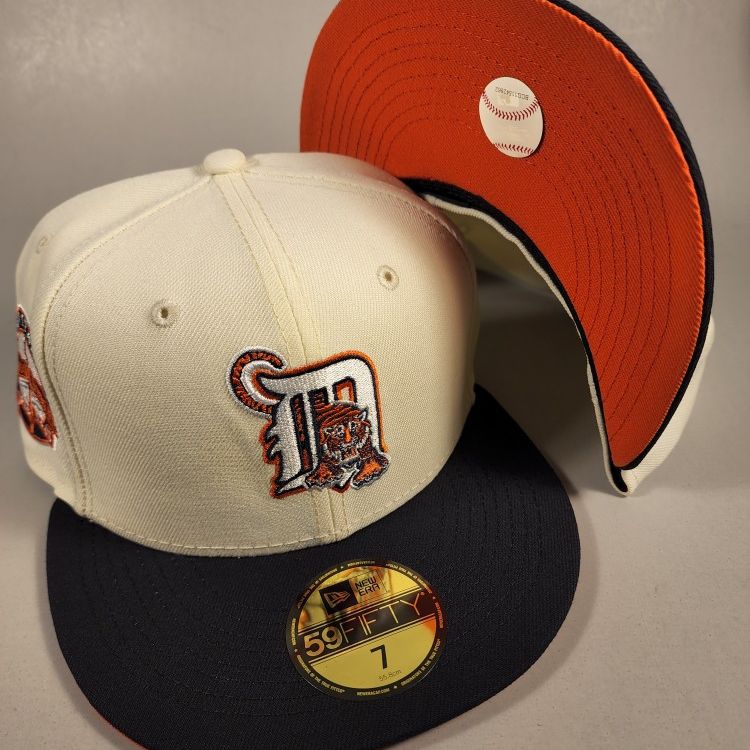 New Era Hat MLB Detroit Tigers Stadium Patch Cream Dome Fitted