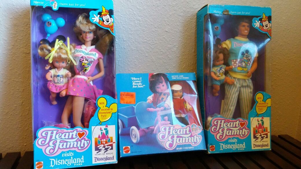 Vintage Heart Family Barbie doll lot