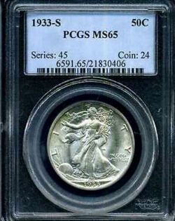 Rare 1933-S Walking Liberty Mint Condition