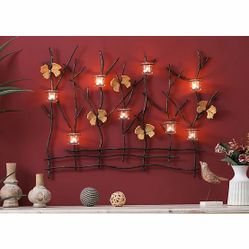LuxenHome Metal Nature Branches Wall Tea Light Holder,A1472