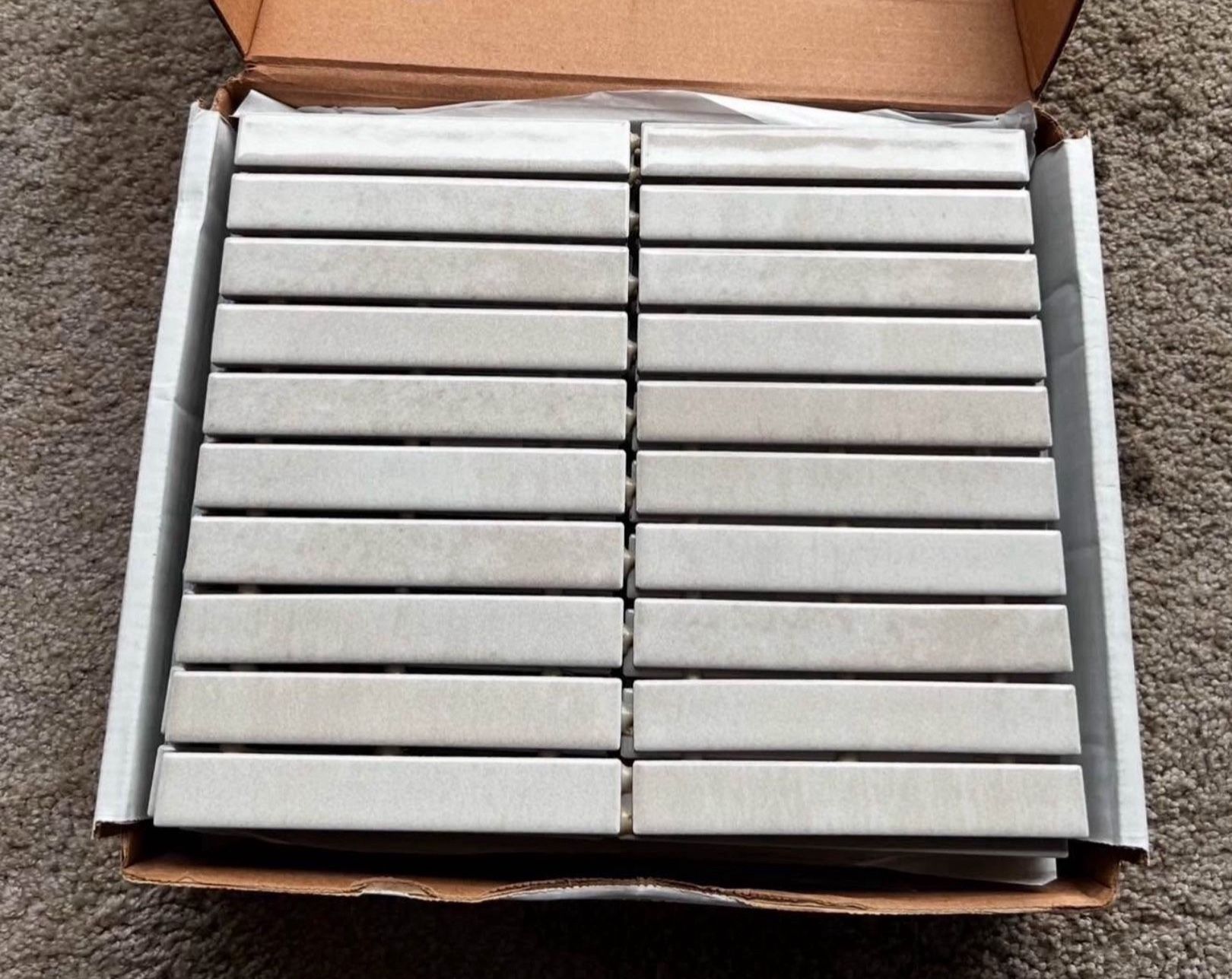 Tile Mosaic. Size 12x12. Gloss Gray. Total 21 Sheets 