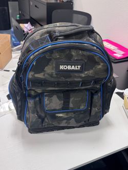 Kobalt Heavy-Duty Tool Backpack – Black Camo – Multiple Compartments