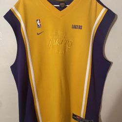 Vintage Nike Team NBA Los Angeles LAKERS Shooting Warm Up Jersey Size xxl