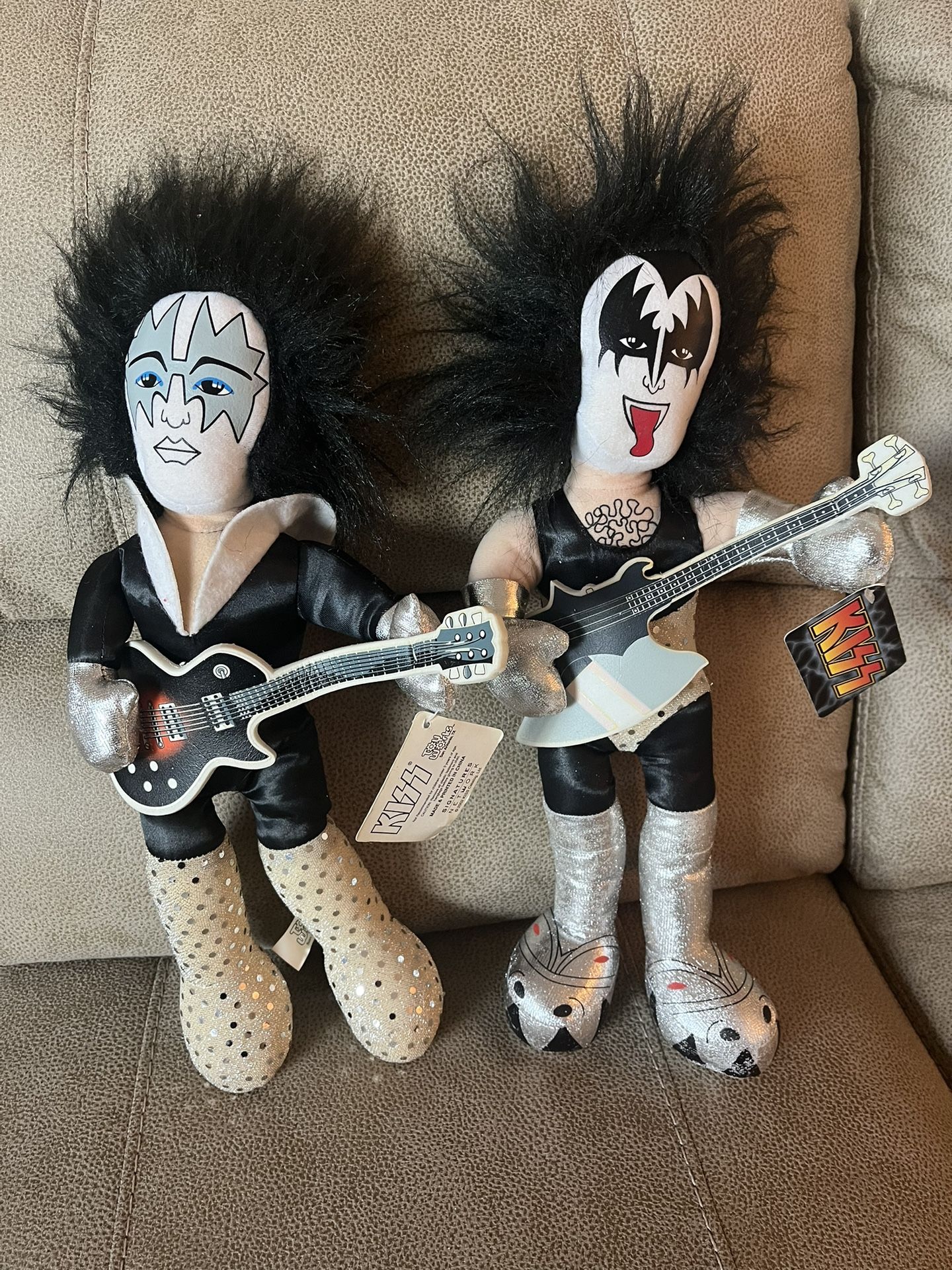 Gene Simmons and Ace Frehley 2002 KISS 16” Plush dolls. $28 Ea $50 Both.