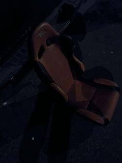 Orange car bucket seat