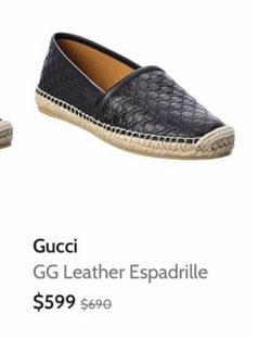 Authentic Gucci Leather Espadrille (size 7)