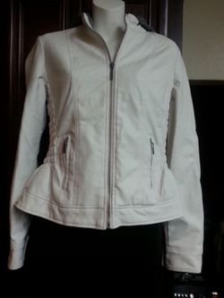Faux leather white jacket