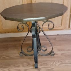 antique cast iron end table