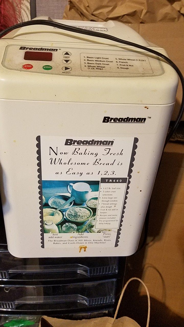 Breadman tr440 bread maker