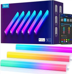 Govee Glide Wall Lights, RGBIC LED Light, Smart Gaming Light Compatible with SmartThings, RGB Lights Bar, LED Wall Lights for Bedroom, 2 Panels Set (3