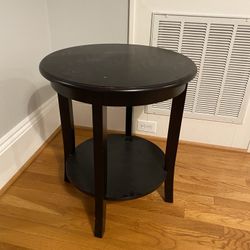 Black Wood Side Table 25.5in Height, 21.5 Diameter