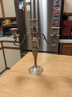 Silver plated candleabra