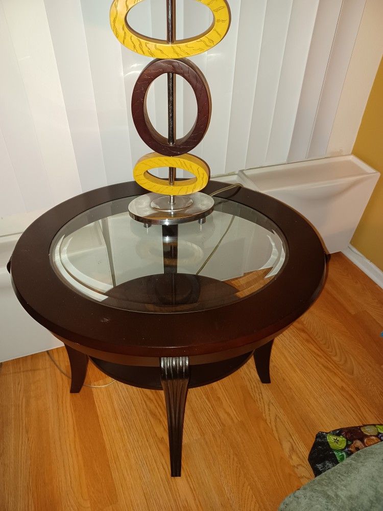 Glass Coffee Table With Matching End Table