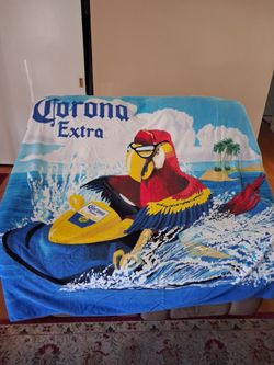 Vintage Corona Beach Towel double wide  65 x 55 RARE