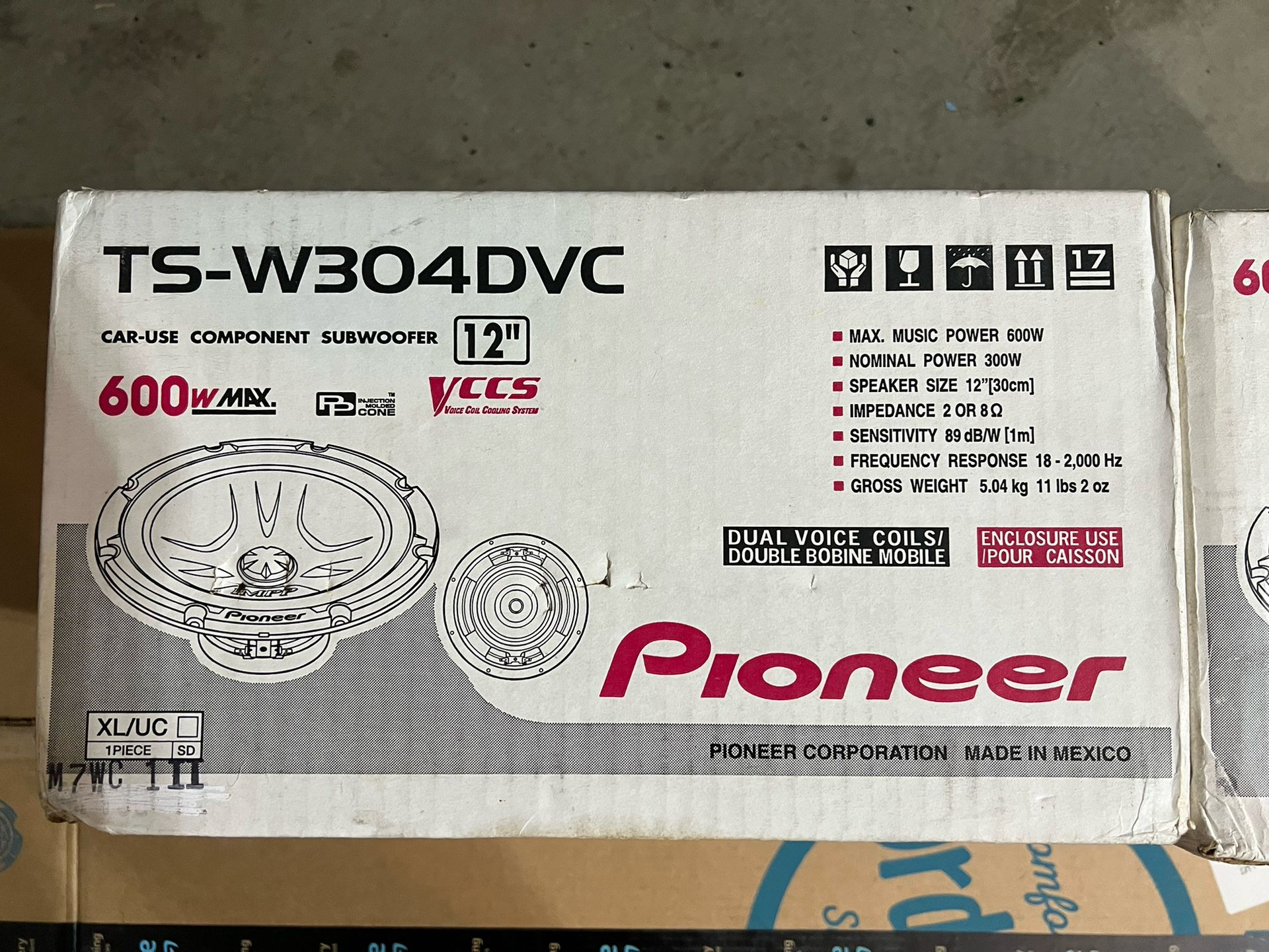 Pioneer 12” Subwoofers -New In Box