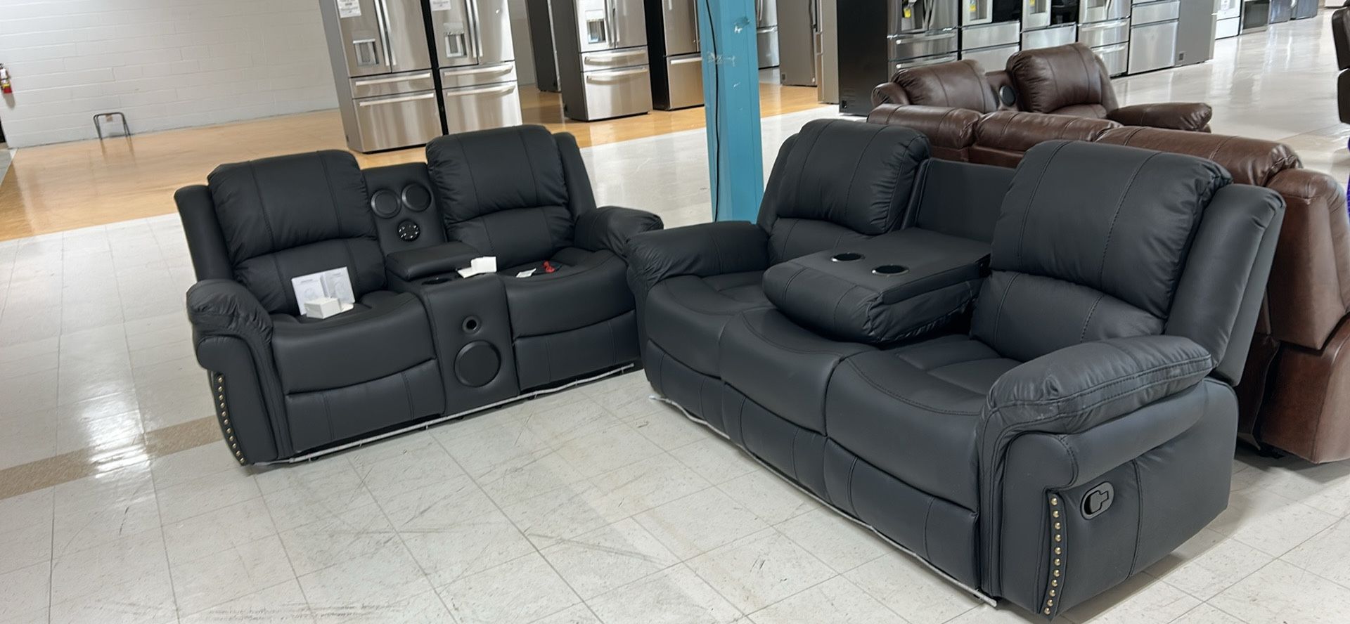 Matte Black Sofa loveseat set