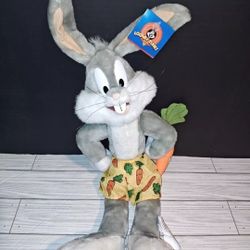 Ace Vintage Bugs Bunny Looney Tunes Play by Play Plush 1998 Carrot & Shorts