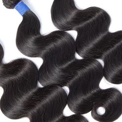 10A BRAZLIAN ViRGIN HUMAN HAIR BODY WAVE 18”BUNDLE 100g/+Closure