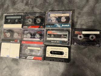 Lot of 10 Prerecorded Cassette Tapes w/ 8 Cases Sold as Blanks Maxell TDK Sony