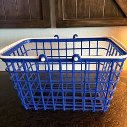 Blue Plastic Basket W/Handles