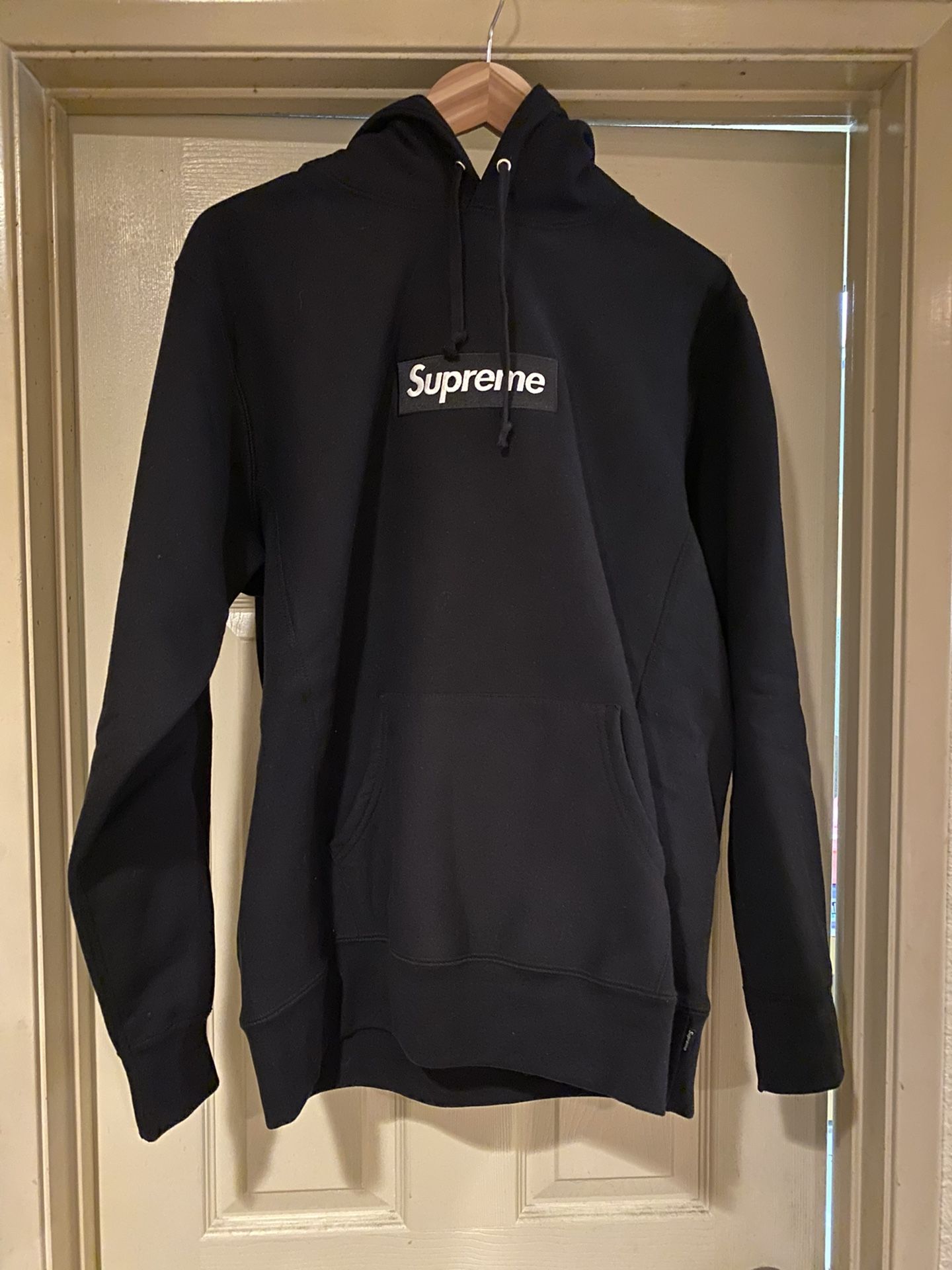 Supreme Black Box Logo Hoodie Size Large FW16 Hooded Sweatshirt 