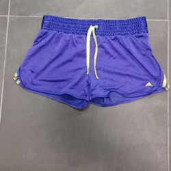 Adidas Blue and Yellow Athletic Shorts Lightweight Performance