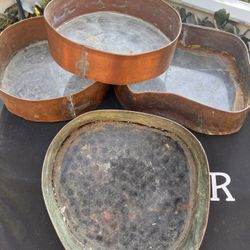 Set of  Copper Edged Succulent Bowls/ Planters 