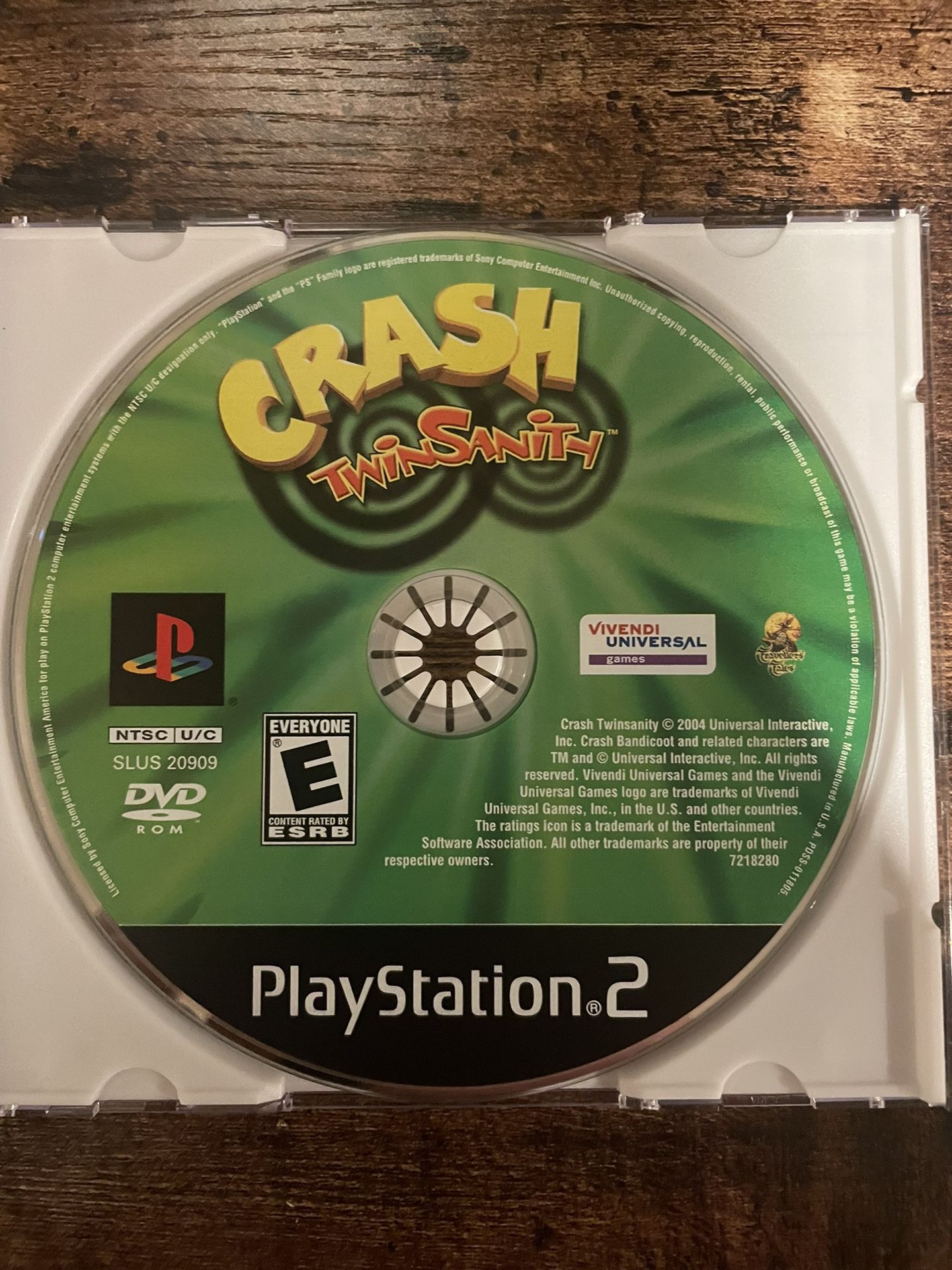 Crash TWINSANITY PS2 - Disc Only