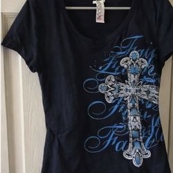 Black and blue tee