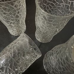 Vintage L.E. Smith By Cracky Glass Tumblers 